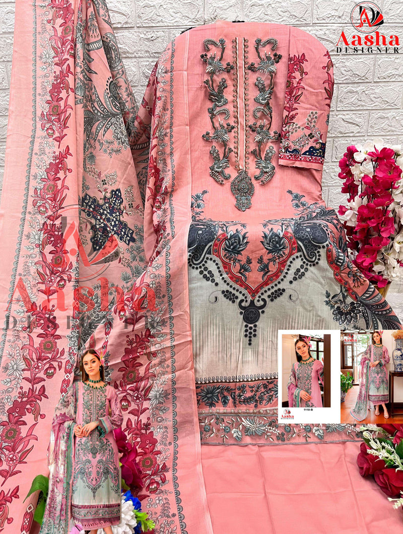 Aasha Queen Court Vol 7 Cotton Print Patch Embroidery Work Salwar Suit