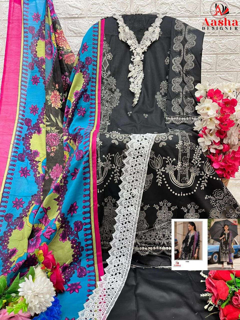 Aasha Designer Sana Safinaz Muzlin Collection Vol 4 Pure Cotton Print Heavy Embrroidery Salwar Suit