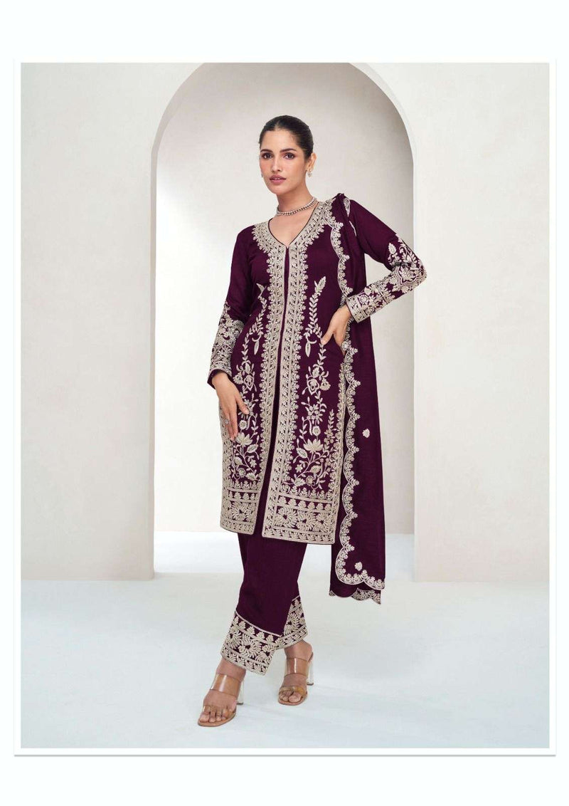 Aashirawad Creation Aarohi Silk Designer Party Wear Kurti Pant Dupatta Set