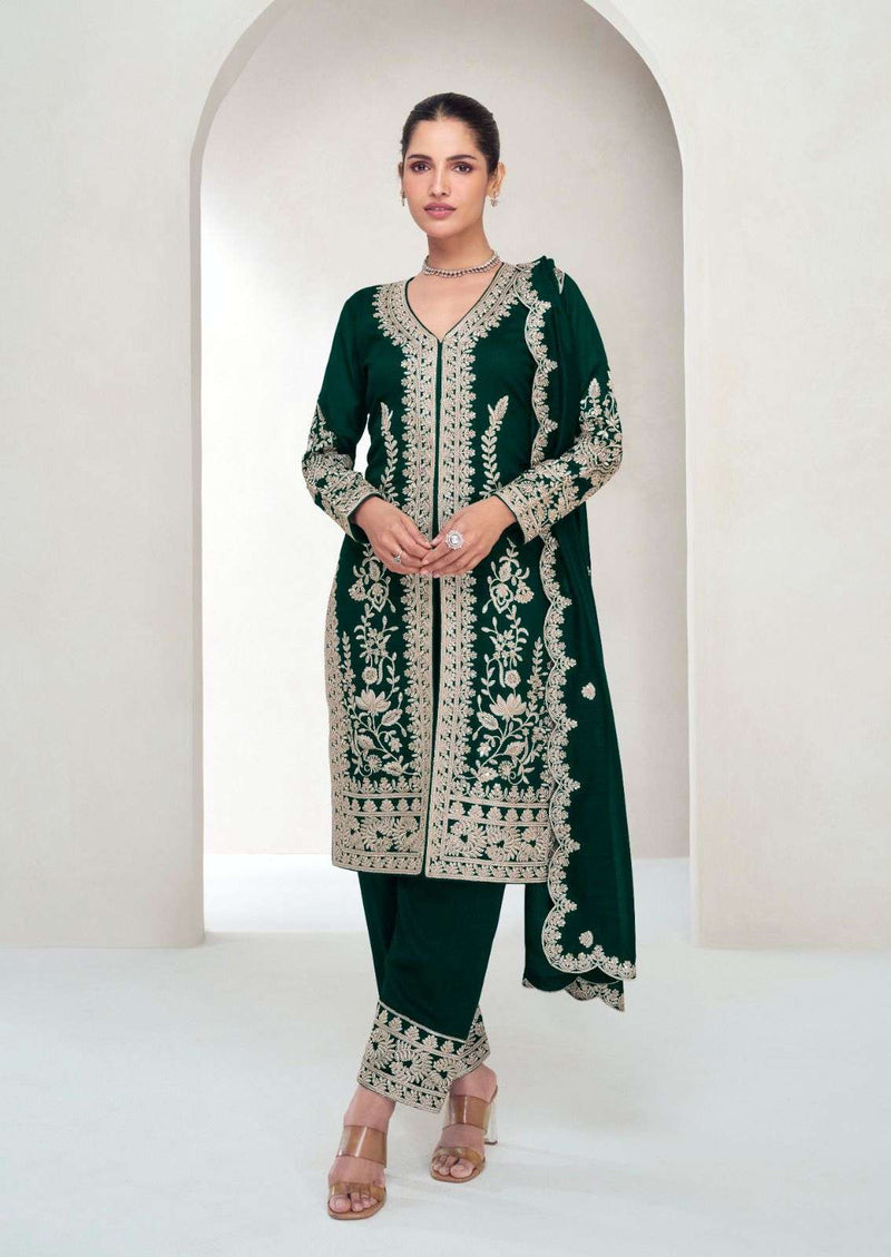 Aashirawad Creation Aarohi Silk Designer Party Wear Kurti Pant Dupatta Set