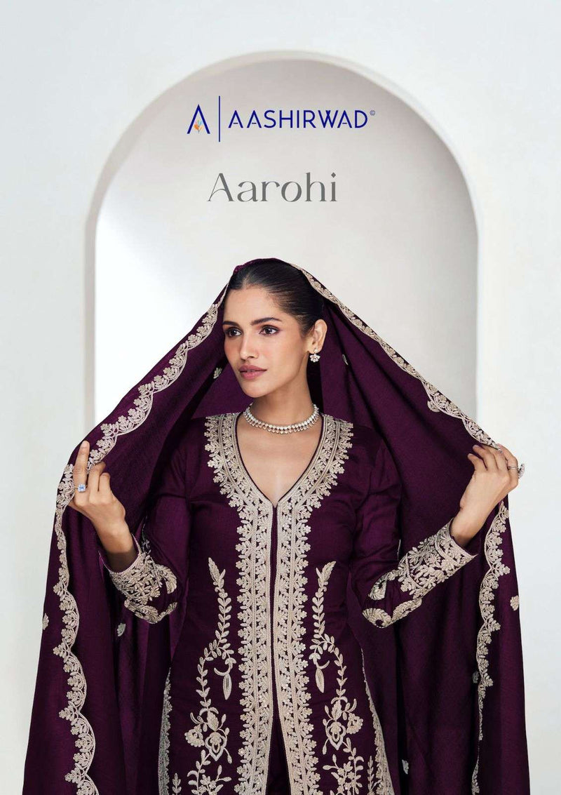 Aashirawad Creation Aarohi Silk Designer Party Wear Kurti Pant Dupatta Set