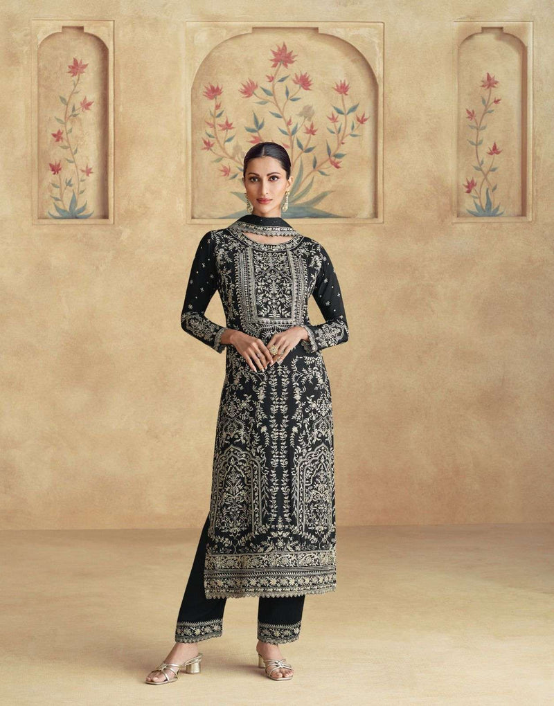 Aashirwad Creation Amara Chinon Silk Designer Wedding Wear Suit Collection