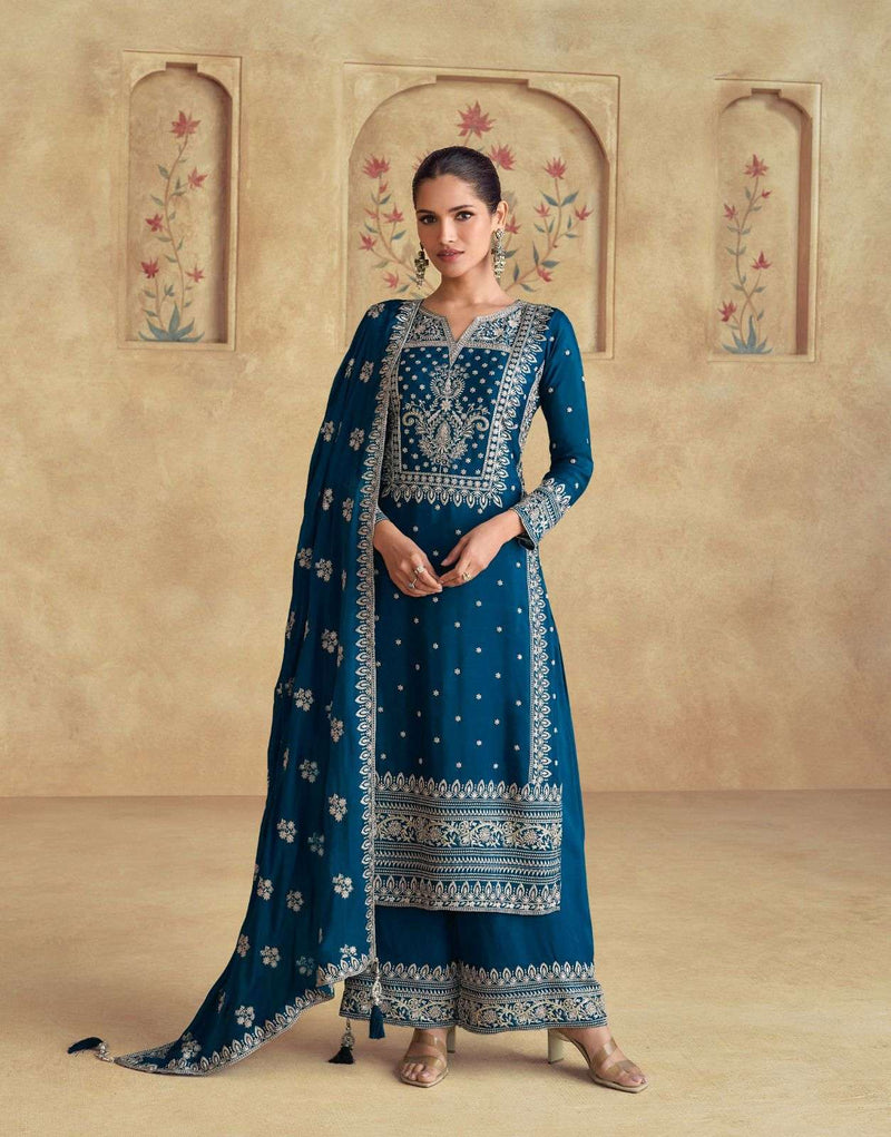 Aashirwad Creation Amara Chinon Silk Designer Wedding Wear Suit Collection