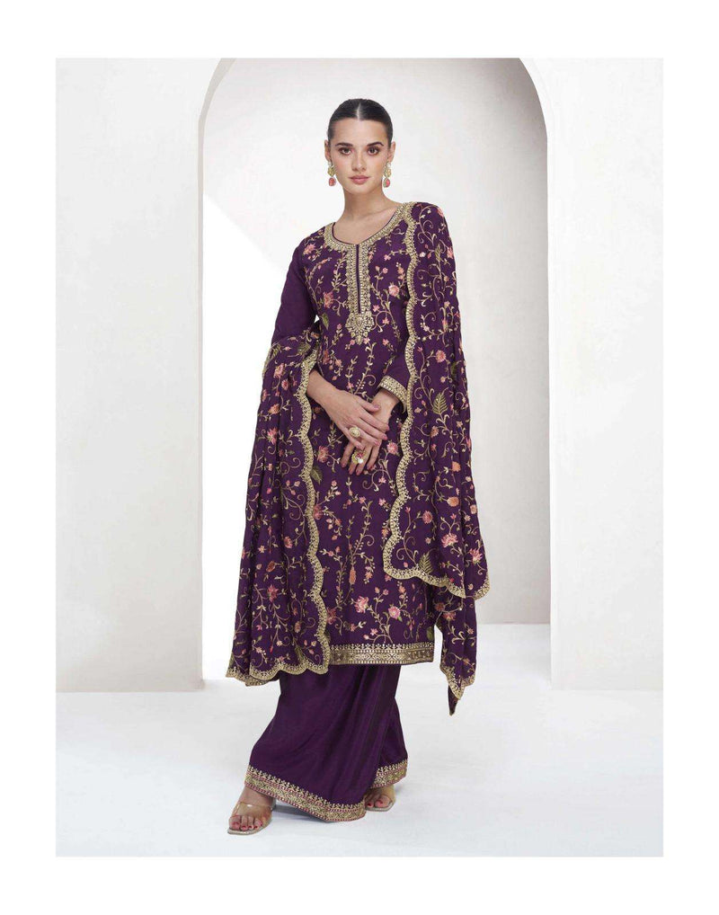 Aashirwad Creation Shreya Chinon Silk Heavy Designer Suit