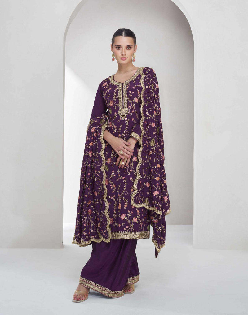 Aashirwad Creation Shreya Chinon Silk Heavy Designer Suit