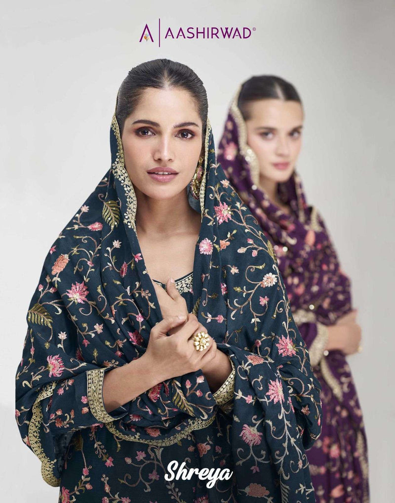 Aashirwad Creation Shreya Chinon Silk Heavy Designer Suit