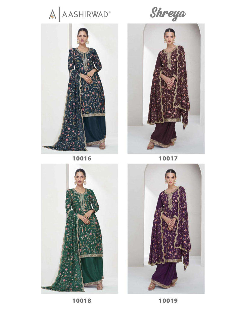 Aashirwad Creation Shreya Chinon Silk Heavy Designer Suit