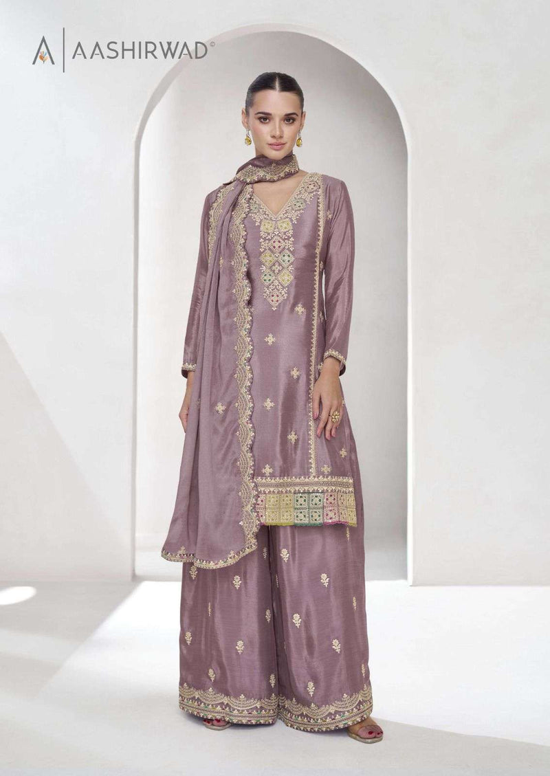 Aashirwad Creation Vaanya Chinon Silk Designer Party Wear Suit