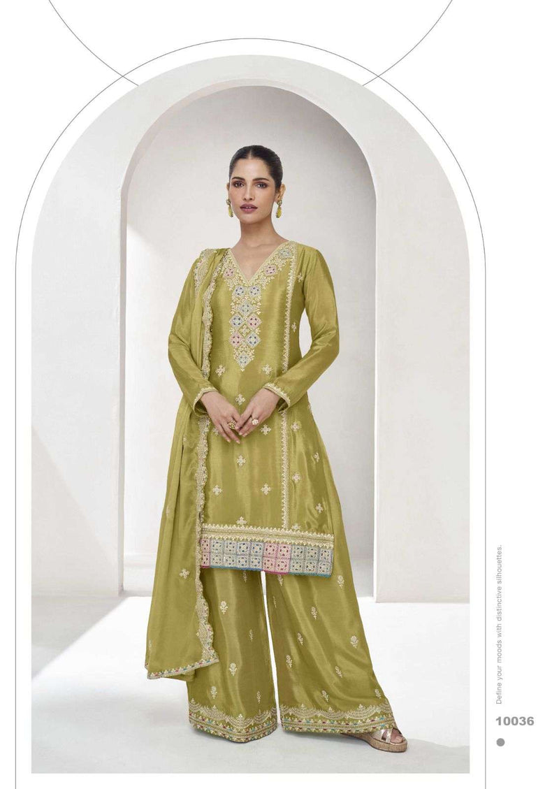 Aashirwad Creation Vaanya Chinon Silk Designer Party Wear Suit