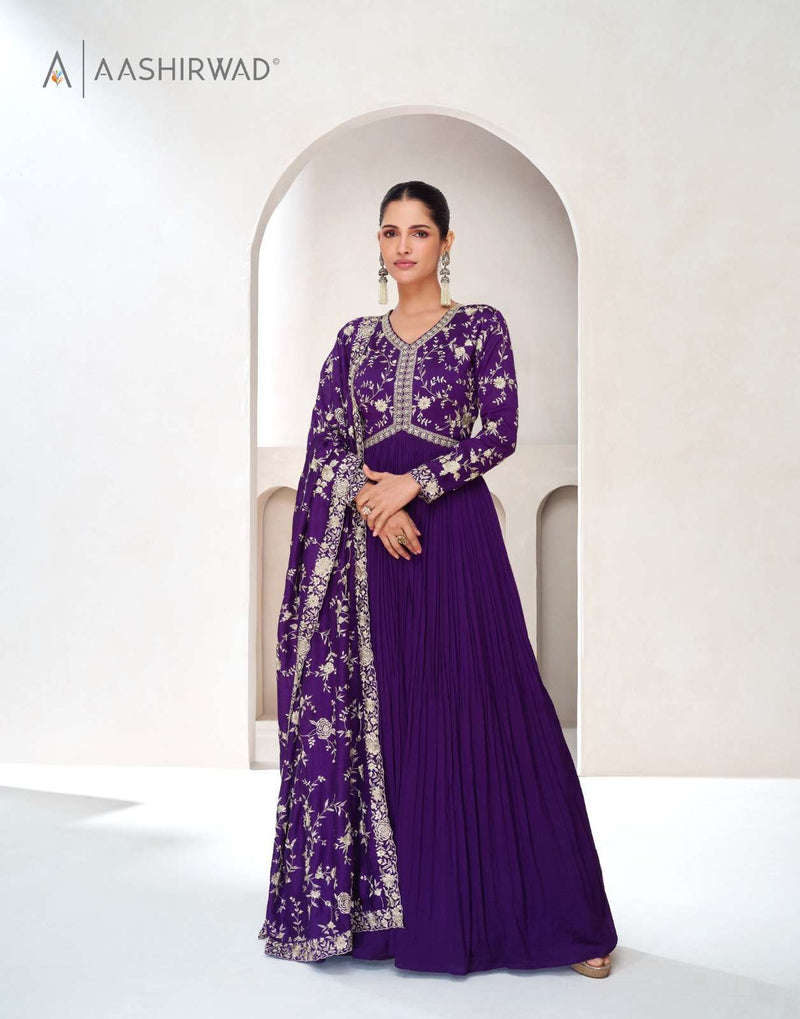 Aashirwad Creation Veronica Silk Heavy Designer Party Wear Dress