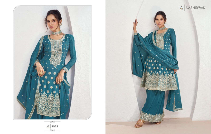 Aashirwad Creation Volna Chinon Silk Designer Party Wear Suit
