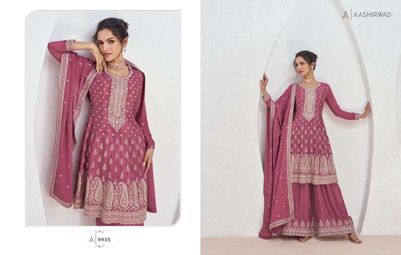 Aashirwad Creation Volna Chinon Silk Designer Party Wear Suit