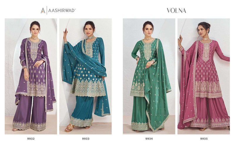 Aashirwad Creation Volna Chinon Silk Designer Party Wear Suit