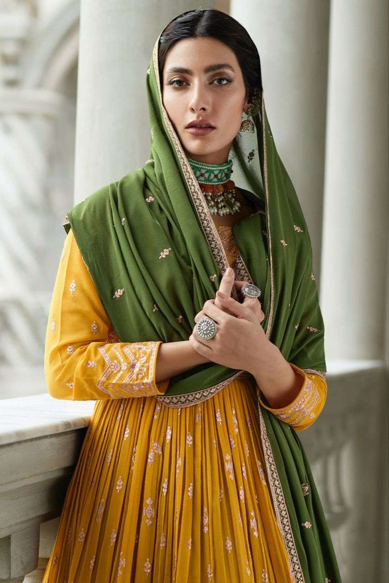 Aashirwad Creation Radhika Georgette With Heavy Work Kurti With Skirt Collection
