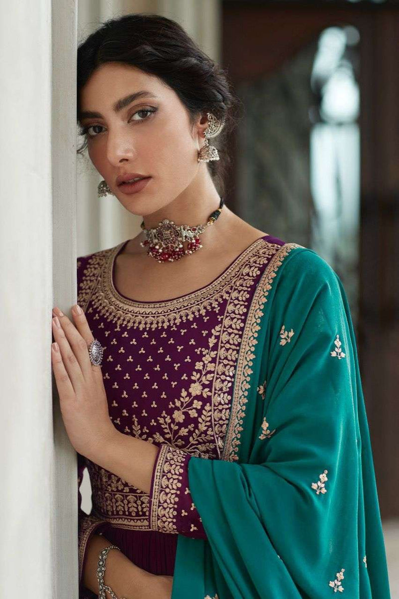 Aashirwad Creation Radhika Georgette With Heavy Work Kurti With Skirt Collection