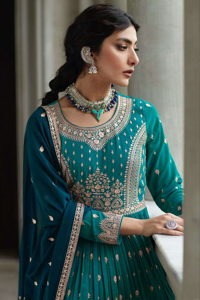 Aashirwad Creation Radhika Georgette With Heavy Work Kurti With Skirt Collection