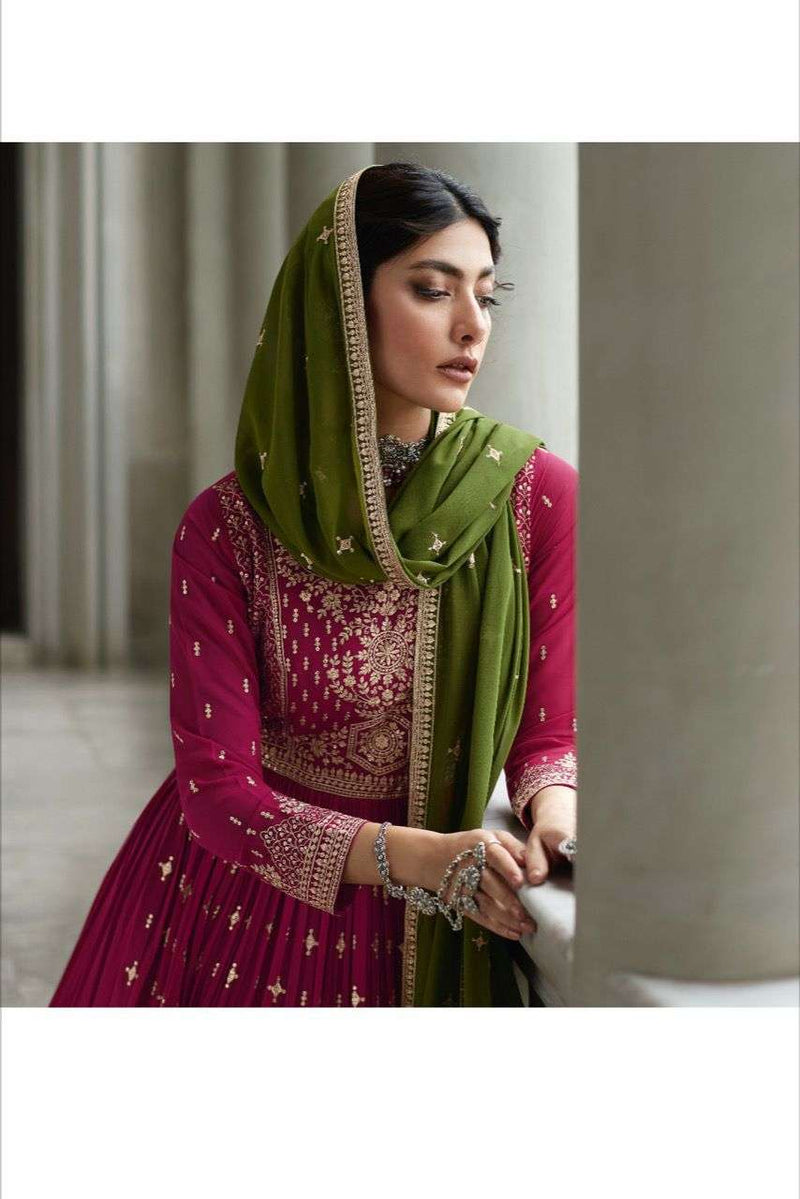 Aashirwad Creation Radhika Georgette With Heavy Work Kurti With Skirt Collection