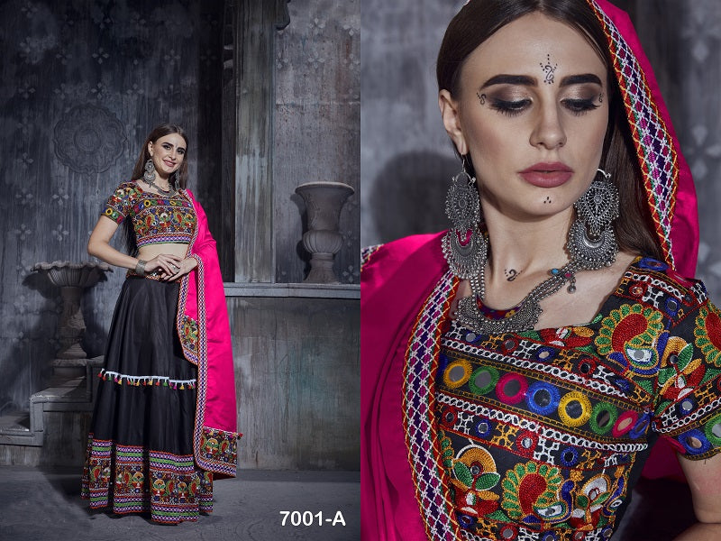 Aawiya Official Rajwadi Vol 1 Color Box 2023 Art Silk Navratri Lehngas Collection