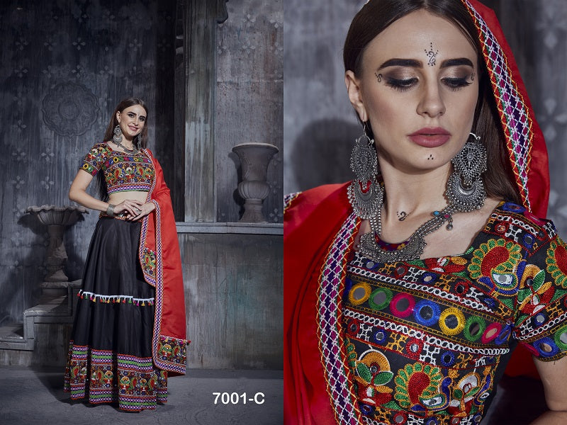 Aawiya Official Rajwadi Vol 1 Color Box 2023 Art Silk Navratri Lehngas Collection