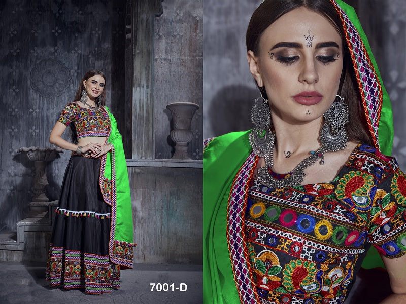Aawiya Official Rajwadi Vol 1 Color Box 2023 Art Silk Navratri Lehngas Collection