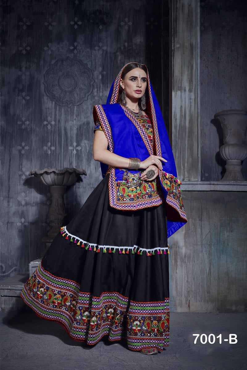 Aawiya Official Rajwadi Vol 1 Color Box 2023 Art Silk Navratri Lehngas Collection
