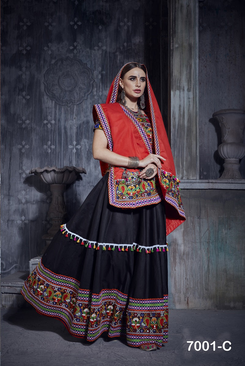 Aawiya Official Rajwadi Vol 1 Color Box 2023 Art Silk Navratri Lehngas Collection