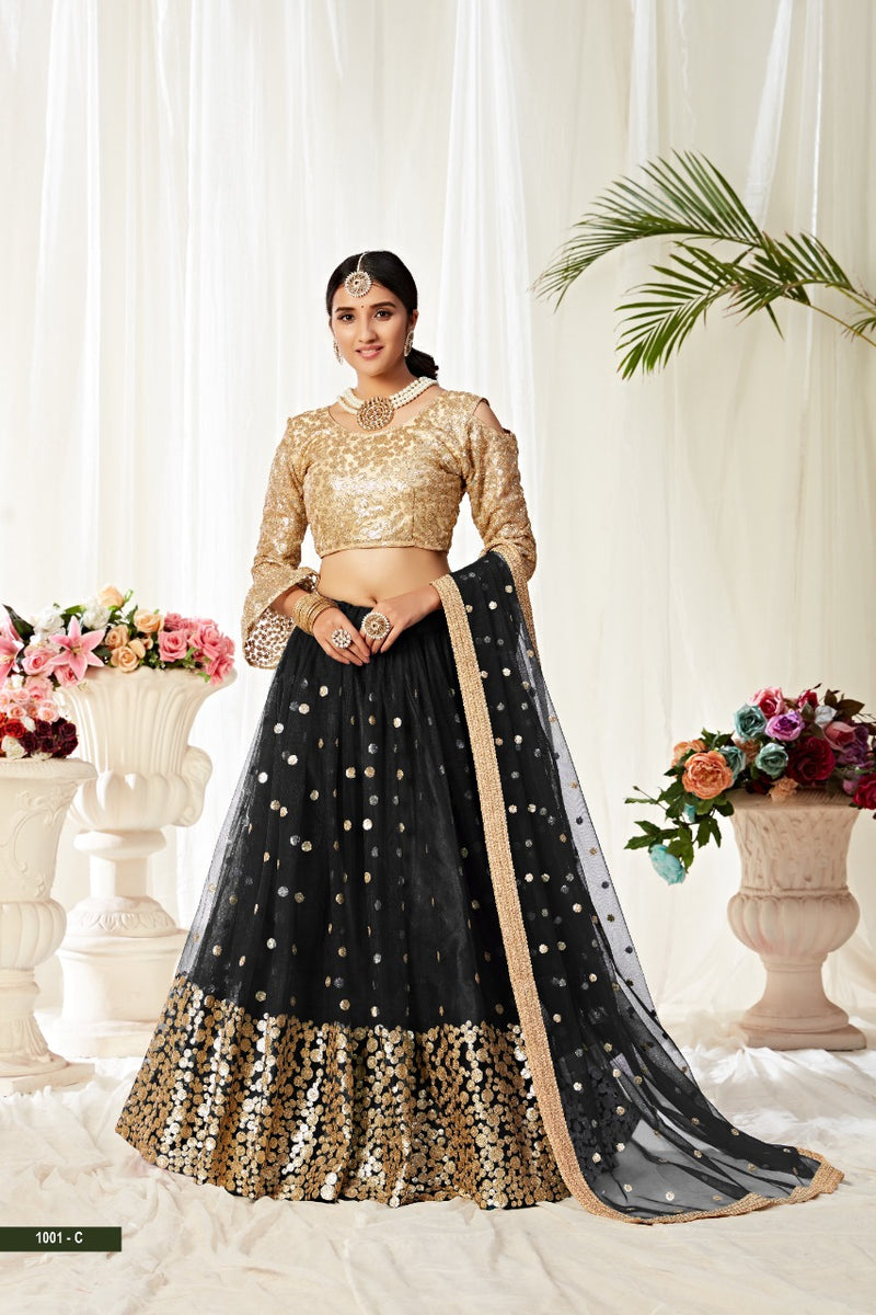 Aawiya Official 1001 Colors Net Fancy Look Lehnga Choli Collection