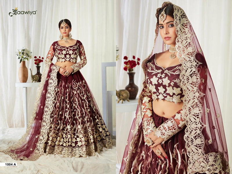 Aawiya Official Agnilekha 1004 3 Colours Butterfly Net With Embroidery Lahngas