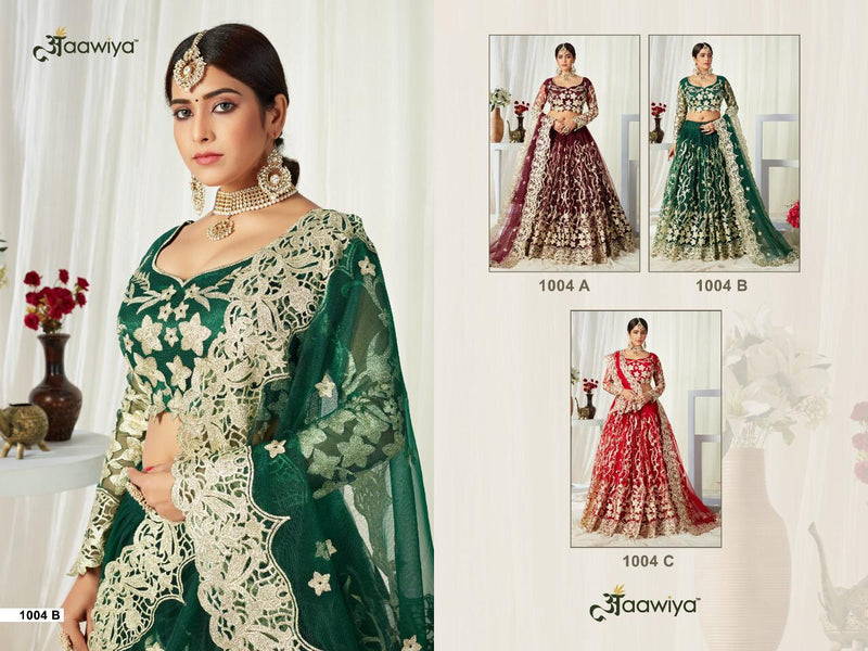 Aawiya Official Agnilekha 1004 3 Colours Butterfly Net With Embroidery Lahngas