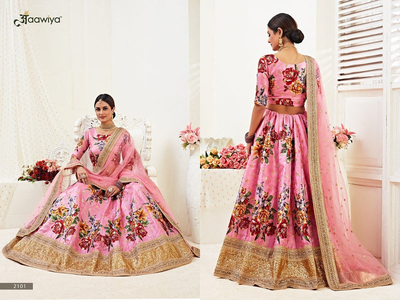 Aawiya Offical Hiranyam Vol 1 Banglori Silk Satin Fancy Look Lehnga Choli With Dupatta