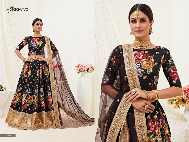 Aawiya Offical Hiranyam Vol 1 Banglori Silk Satin Fancy Look Lehnga Choli With Dupatta