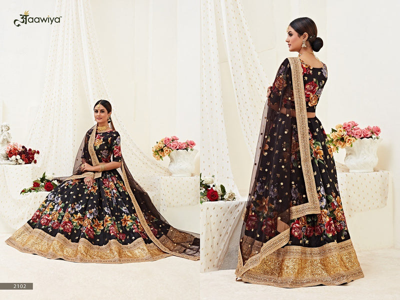 Aawiya Offical Hiranyam Vol 1 Banglori Silk Satin Fancy Look Lehnga Choli With Dupatta