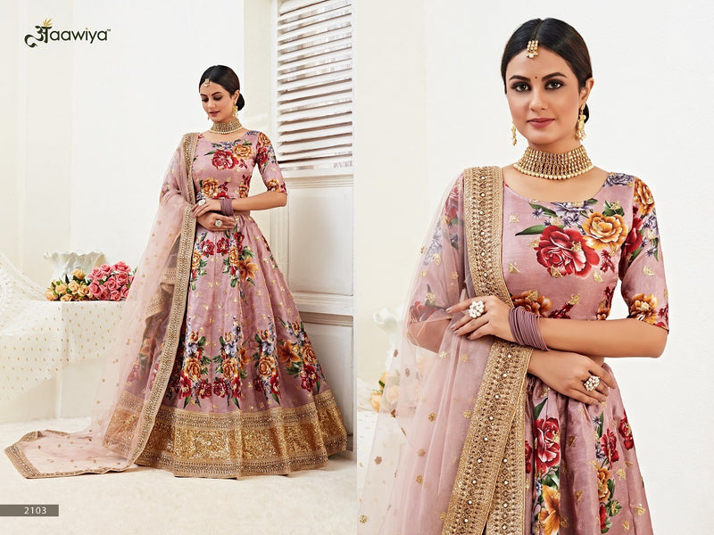 Aawiya Offical Hiranyam Vol 1 Banglori Silk Satin Fancy Look Lehnga Choli With Dupatta
