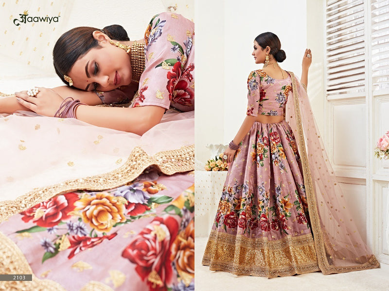 Aawiya Offical Hiranyam Vol 1 Banglori Silk Satin Fancy Look Lehnga Choli With Dupatta