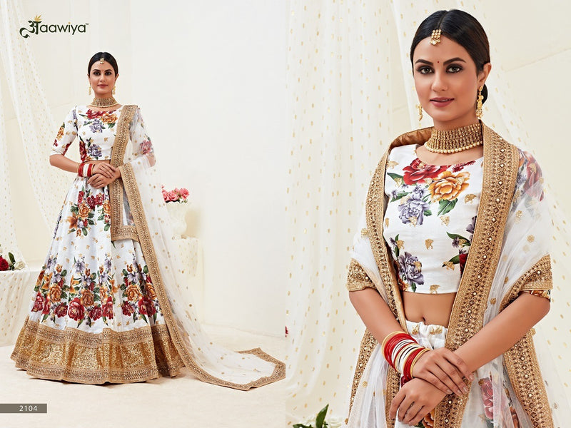 Aawiya Offical Hiranyam Vol 1 Banglori Silk Satin Fancy Look Lehnga Choli With Dupatta