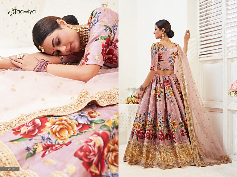 Aawiya Official Hiranyam Vol 1 Banhlori Silk Satin Bridal Lehnga Choli Collection