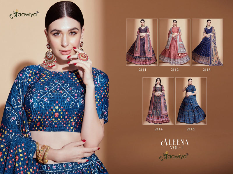 Aawiya Official Aleena Vol 1 Chinnon Heavy Lehngas Choli Collection