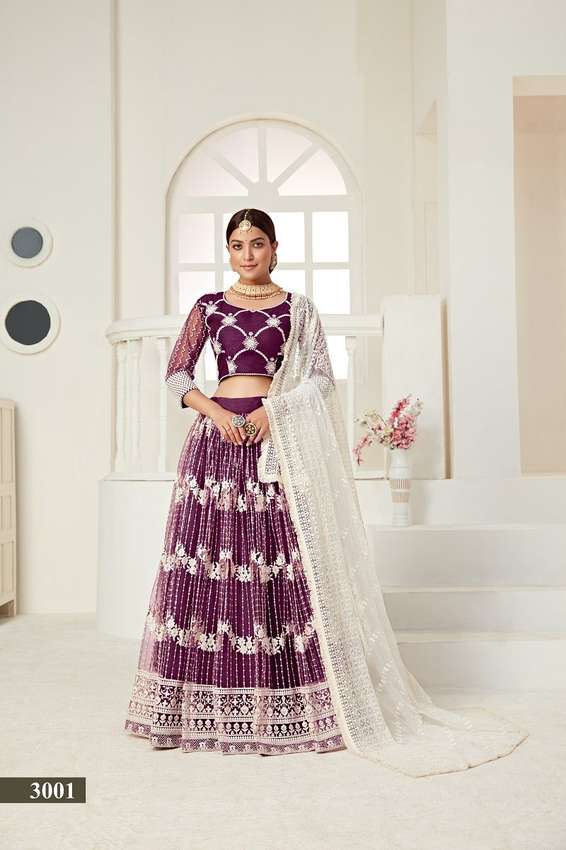 Aawiya Offical Amrita Vol 1 Heavy Net Cotton Exclusive Look Lehnghas