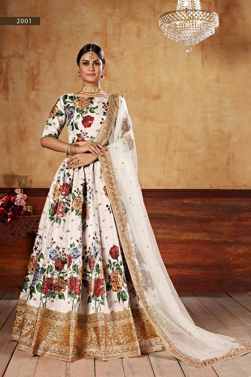 Aawiya Offical Lishvaa Vol 1 Art Silk With Printed Regal Look Lehnga Choli