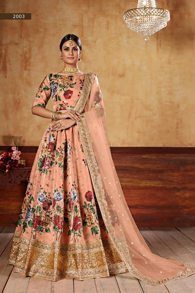 Aawiya Offical Lishvaa Vol 1 Art Silk With Printed Regal Look Lehnga Choli
