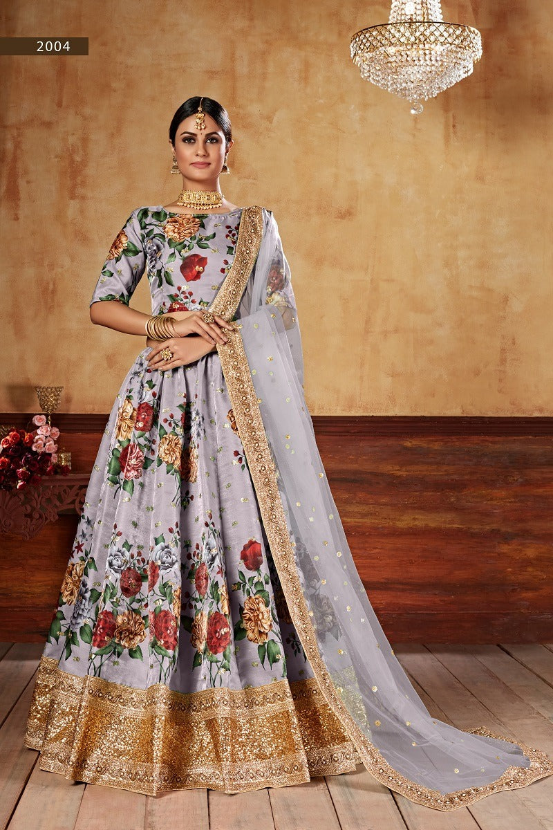 Aawiya Offical Lishvaa Vol 1 Art Silk With Printed Regal Look Lehnga Choli