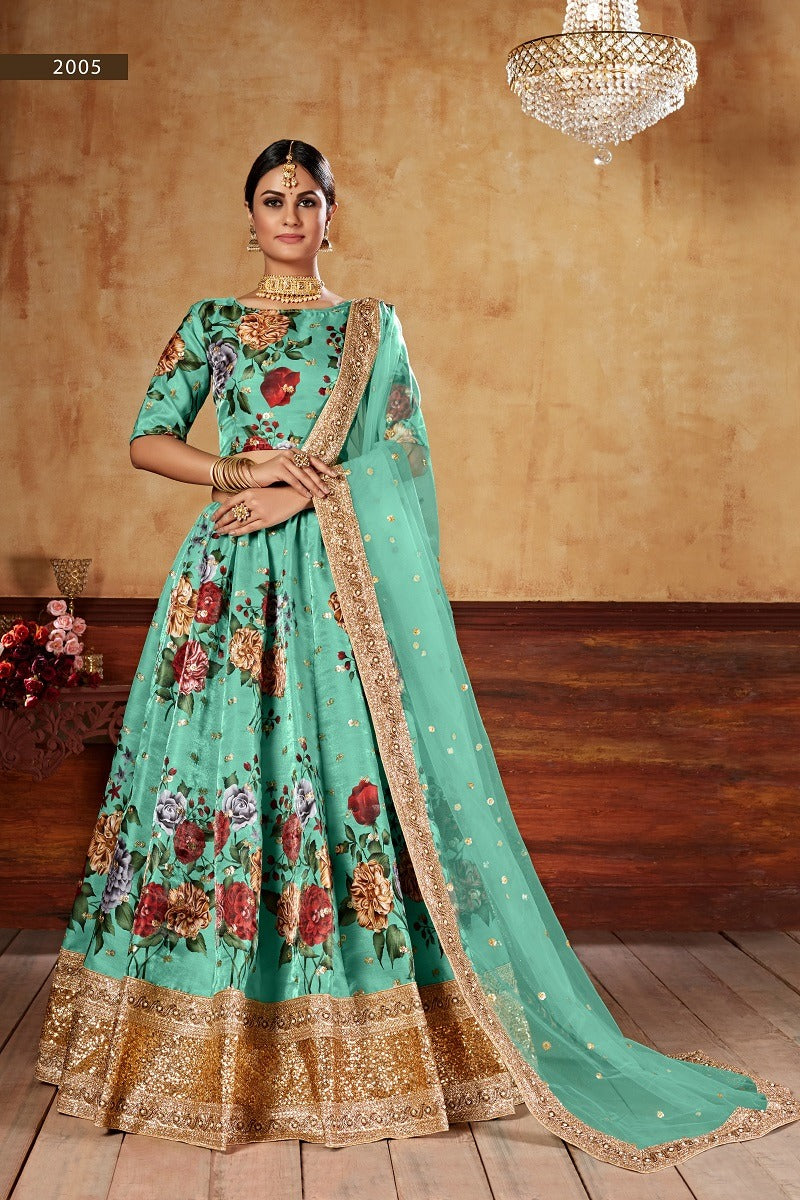 Aawiya Offical Lishvaa Vol 1 Art Silk With Printed Regal Look Lehnga Choli