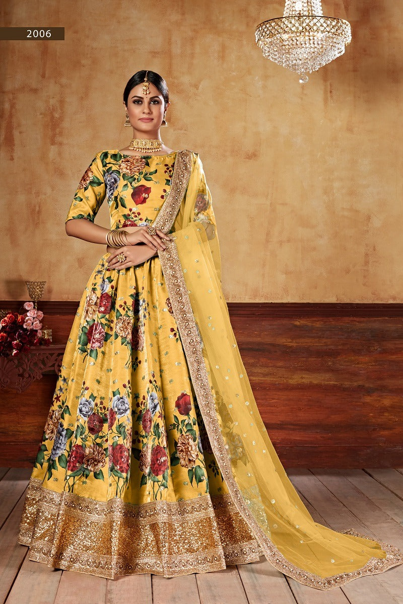 Aawiya Offical Lishvaa Vol 1 Art Silk With Printed Regal Look Lehnga Choli