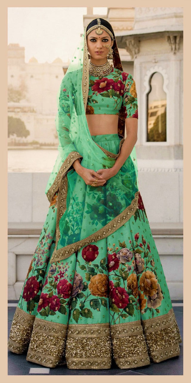 Aawiya Offical Lishvaa Vol 1 Art Silk With Printed Regal Look Lehnga Choli