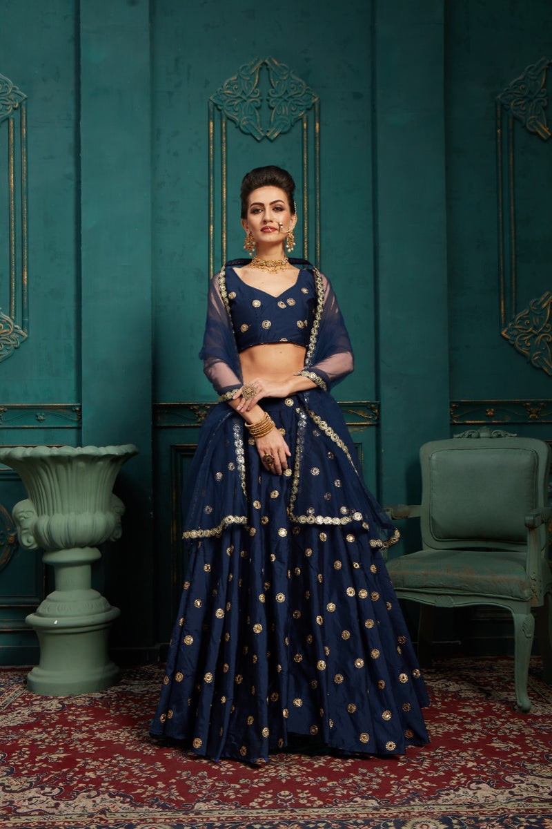 Aawiya Official Queen 701 Tafeta Silk  Zari Embroidery Work Lehnga Choli