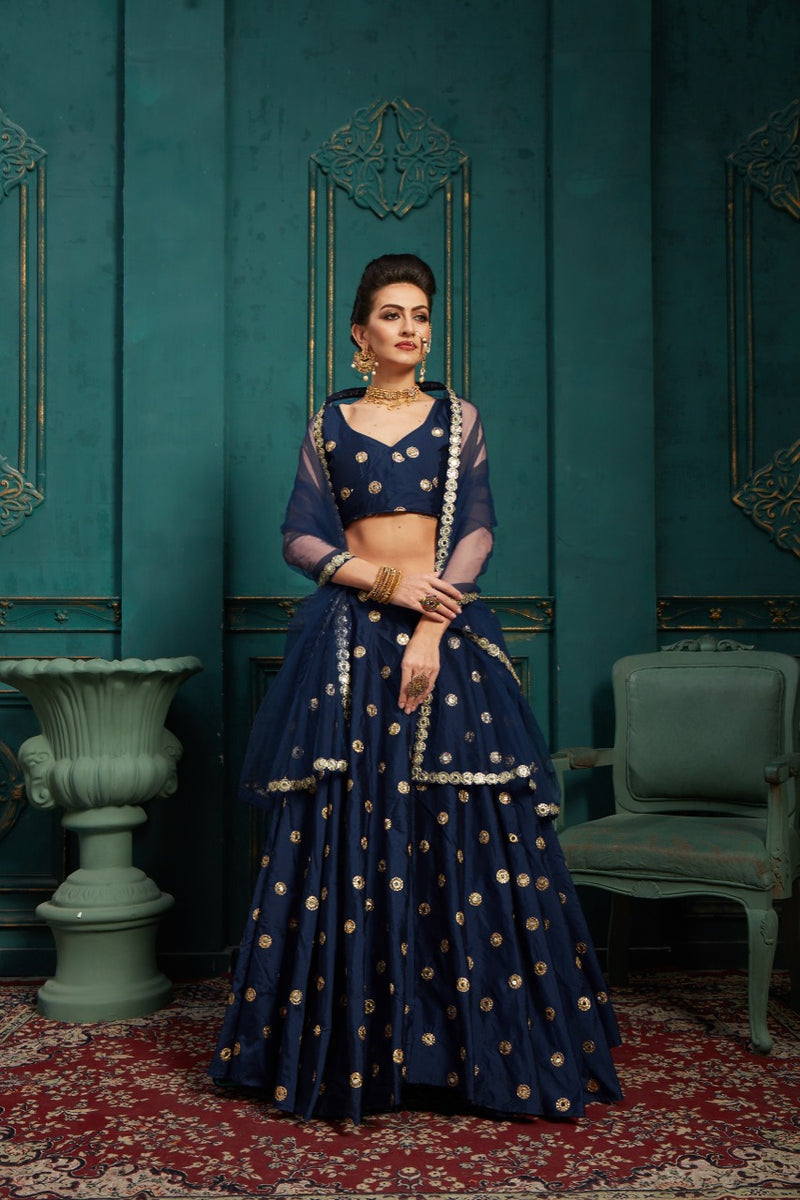 Aawiya Official Queen 701 Tafeta Silk  Zari Embroidery Work Lehnga Choli
