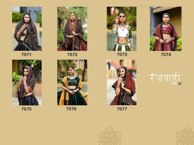 Aawiya Rajwadi Vol 10 Cotton Navratri Festival Wear Lehenga Choli Collection