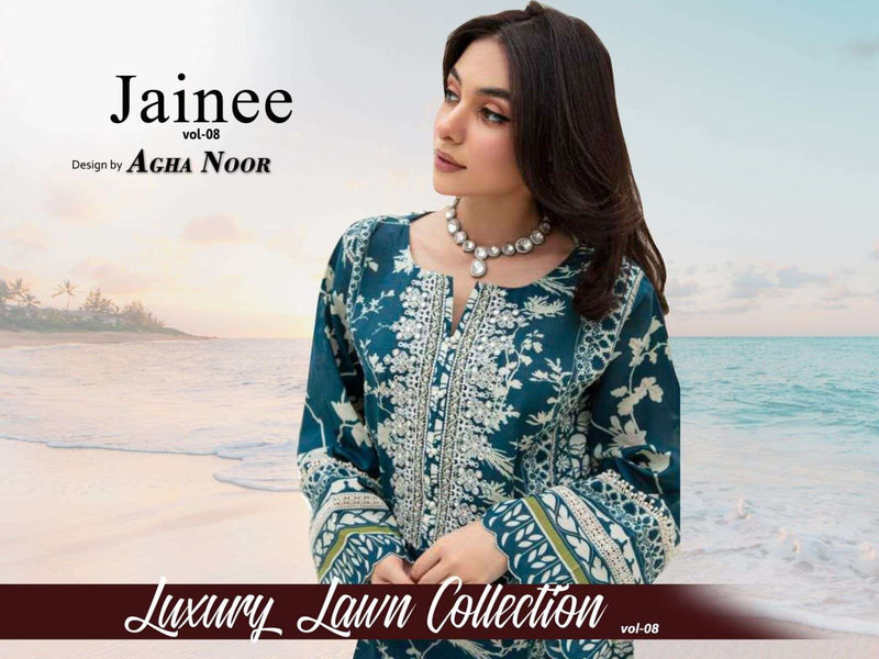 Agha Noor Jainee Vol 8 Lawn Cotton Designer Party Wear Suit