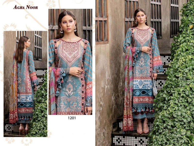Agha Noor Luxury Lawn Collection Vol 12 Lawn Cotton Daily Wear Salwar Suit