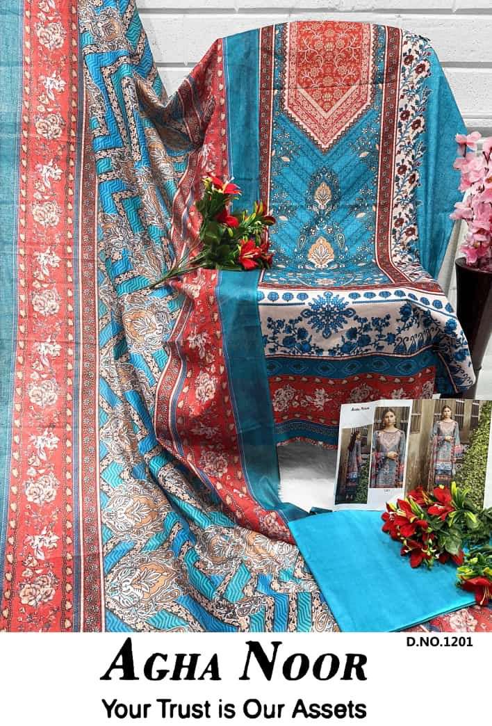 Agha Noor Luxury Lawn Collection Vol 12 Lawn Cotton Daily Wear Salwar Suit